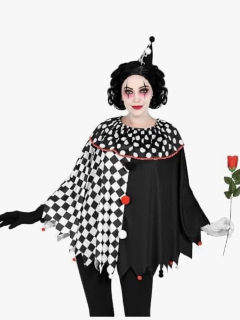Harlequin Costume cape Women’s Size 4-14 Fun World Poncho Halloween Costume